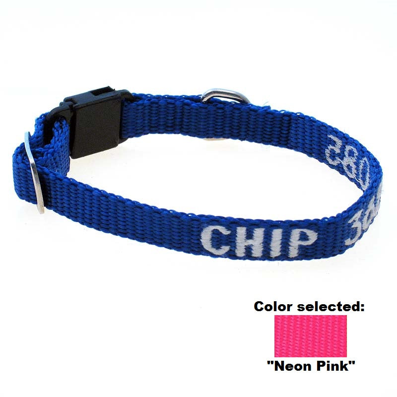 Adjustable Nylon Cat Collar - with Personalized Embroidery, - Lucky Pet